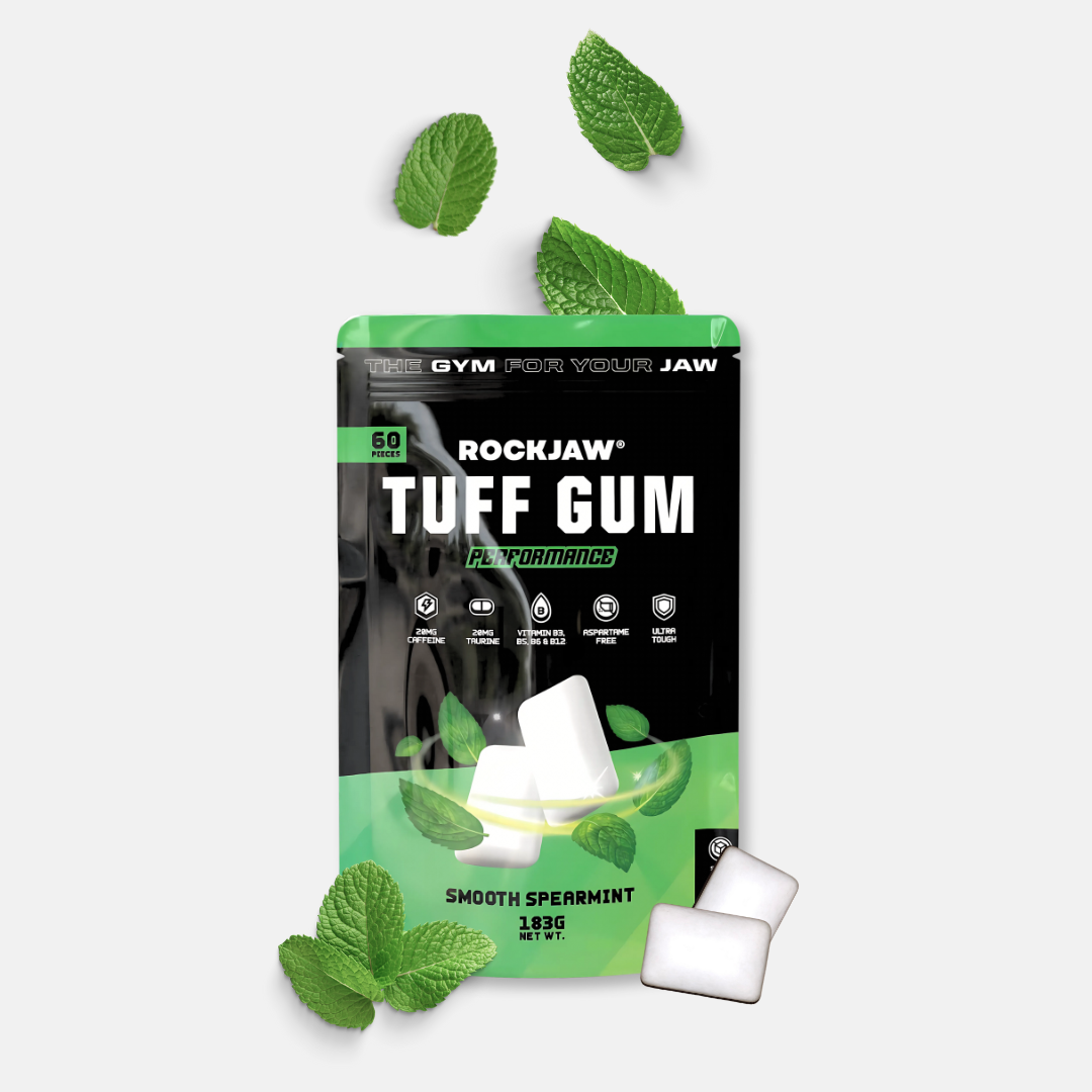 Tuff Gum Performance | 20mg Natural Caffeine, 20mg Taurine + B Vitamin Complex | Premium Tough Jaw Gum