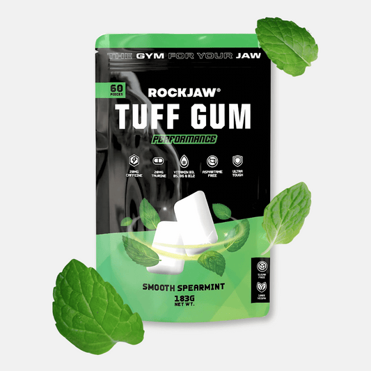 Tuff Gum Performance | 20mg Natural Caffeine, 20mg Taurine + B Vitamin Complex | Premium Tough Jaw Gum